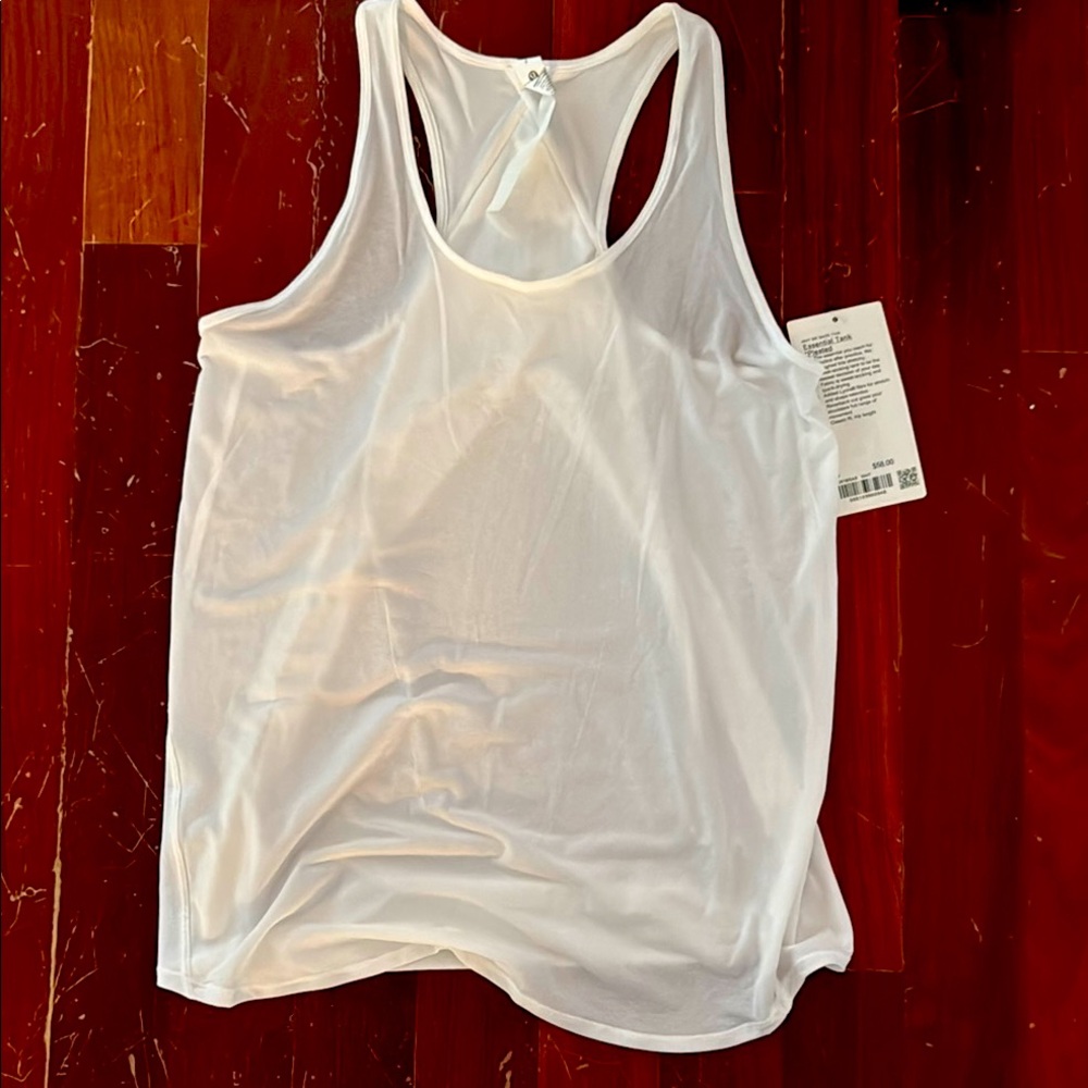 Lululemon NWT - White Essential Tank Pleated
